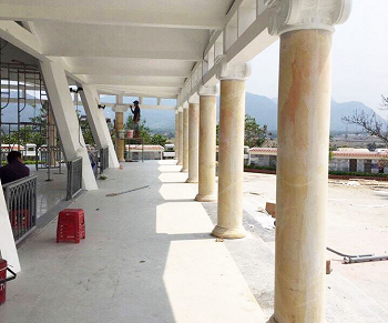 Thi công,  Phù Điêu, Đầu cột, Trần thạch cao CT Nhà Thờ Trà Kiệu